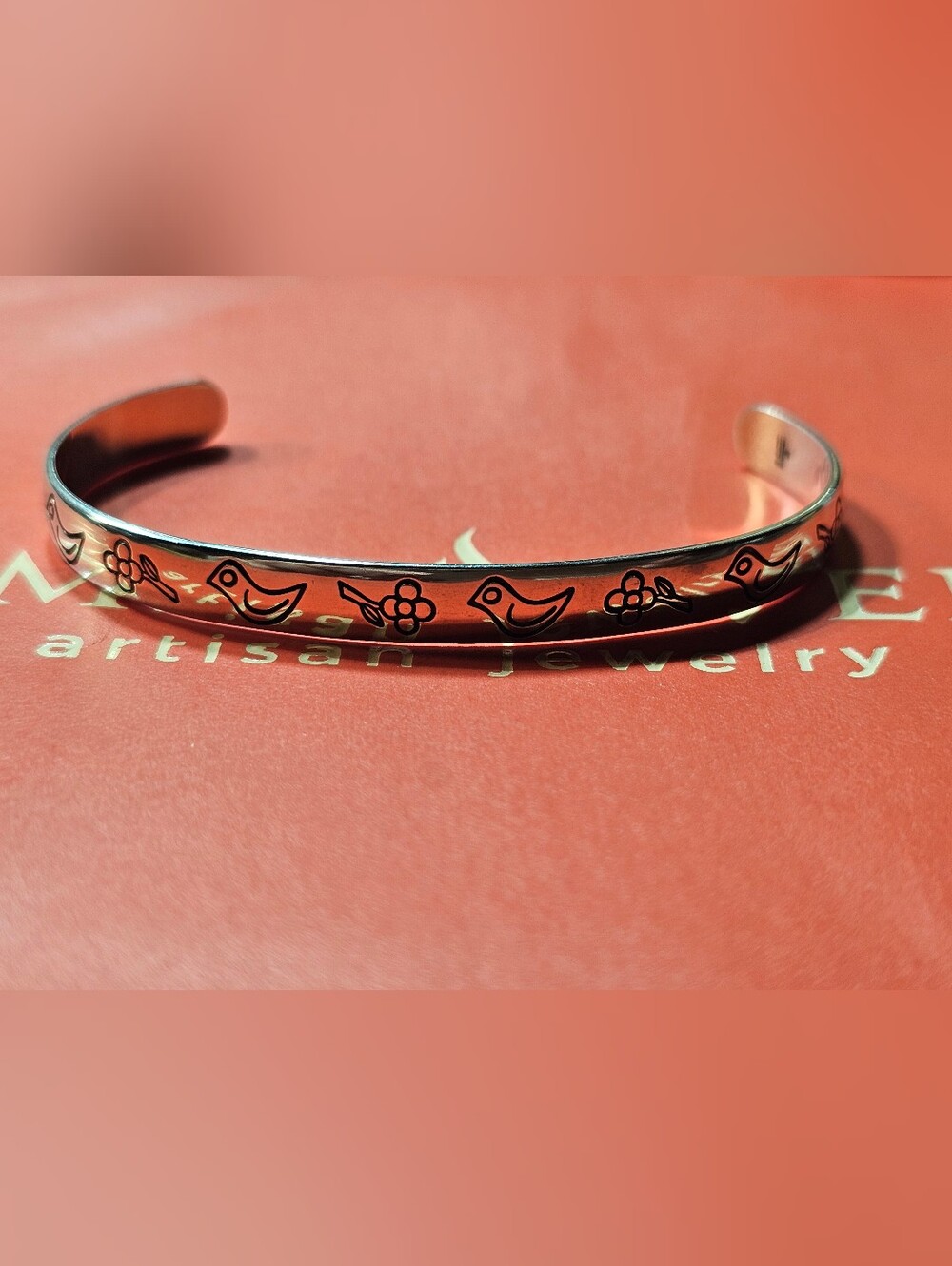 James Avery Sterling Childs Bird and Flower Cuff
